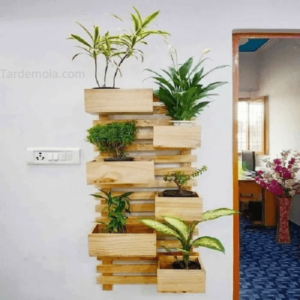 Wooden Wall Hanging Planter for Indoor, Outdoor Plant Stand